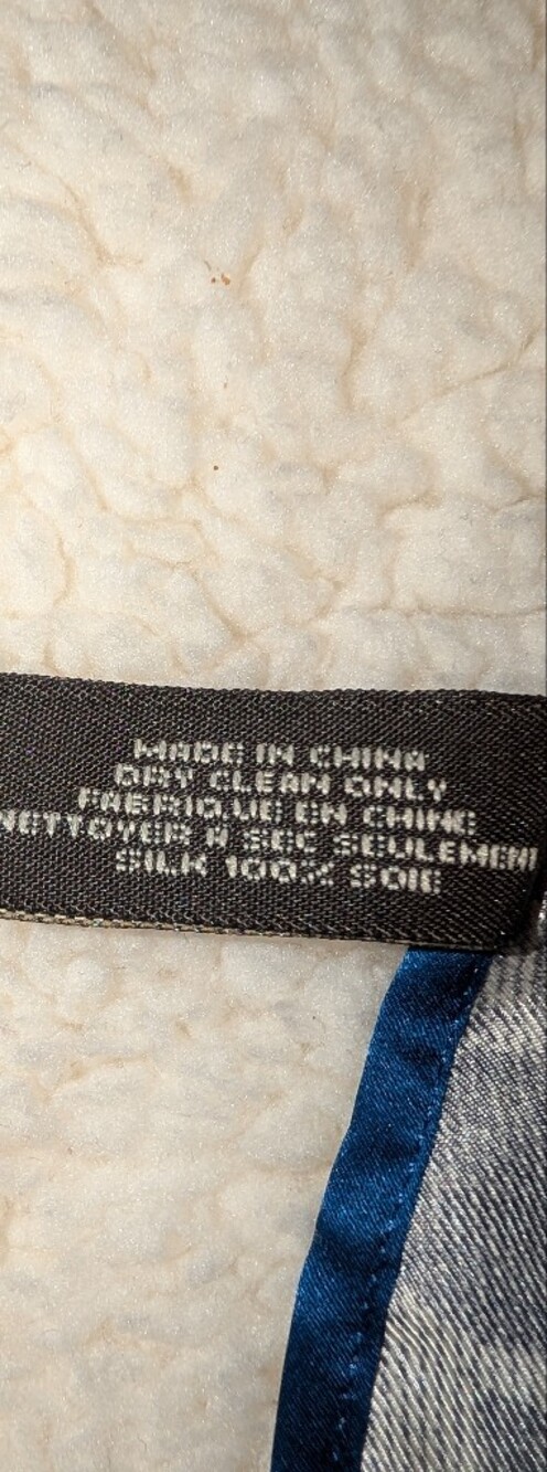 Coach Crystal Logo Patchwork Patterned Square Scarf Multi-Print  Blue Black VGUC - Picture 5 of 11